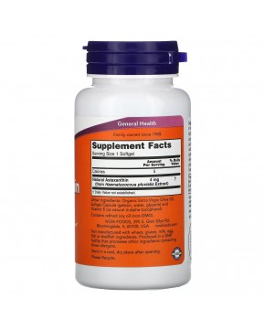 NOW Foods, астаксантин, 4 мг, 90 капсул